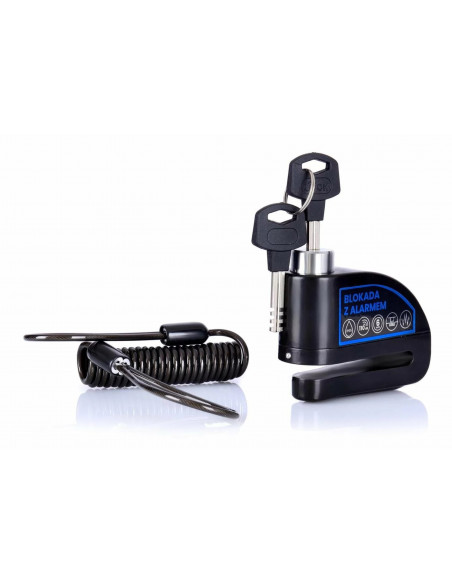 Skivbroms lås med larm för bla. sparkcykel mm.