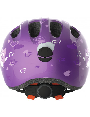 Hjälm smiley 2.0 50-55 cm lila med stjärn motiv grönt spänne abus