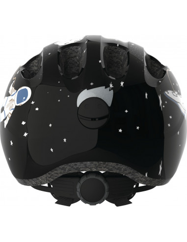 Hjälm smiley 2.0 50-55 cm svart med rymd motiv grönt spänne abus