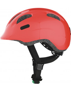 Hjälm smiley 2.0 50-55 cm röd med grönt spänne abus