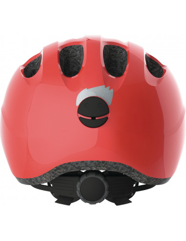 Hjälm smiley 2.0 50-55 cm röd med grönt spänne abus