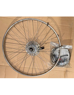 Bakhjul 26 tum (559) 3-v med rullbroms rostfritt silver 36-h