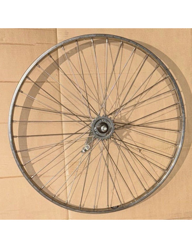 Bakhjul 26 tum (584) 0-v med fotbroms rostfritt silver 36-h