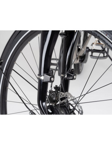 Fäste för pakethållare / korg mm. till gaffelmontering atran velo