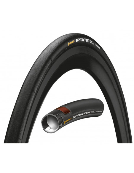 Tubdäck sprinter 22-622 700x22C svart punkteringsskydd black chili continental