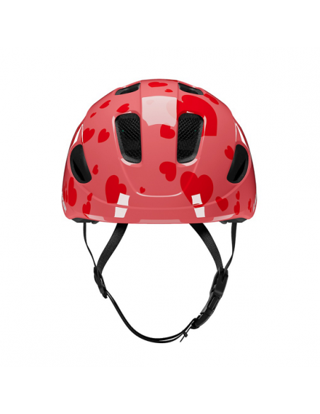 Hjälm nutz 2.0 kineticore 50-56 cm röd med röda hjärtan lazer
