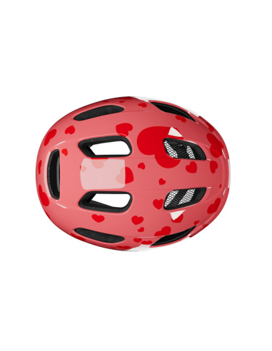 Hjälm nutz 2.0 kineticore 50-56 cm röd med röda hjärtan lazer