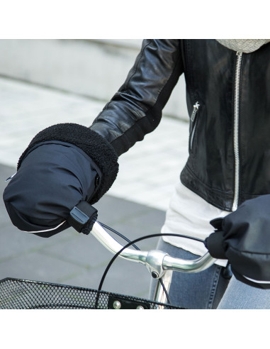 Cykelvantar pogies curved svart weathergoods