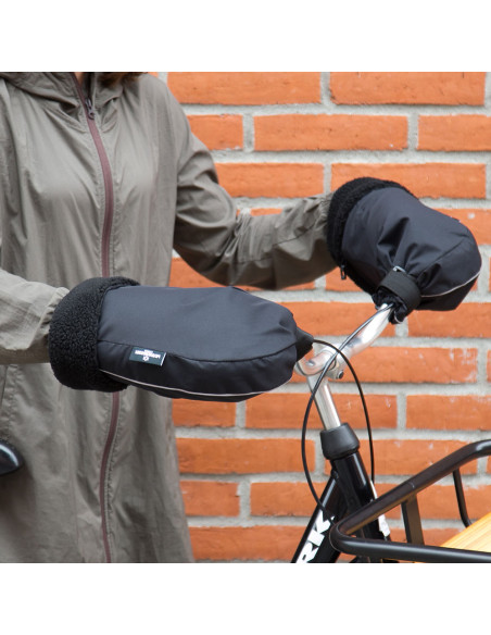 Cykelvantar pogies curved svart weathergoods