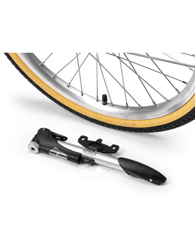 Minipump kringla aluminium/svart för bilventil