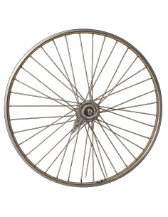 Bakhjul 26 tum (584) 0-v med fotbroms rostfritt silver 36-h