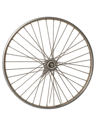 Bakhjul 26 tum (584) 0-v med fotbroms rostfritt silver 36-h
