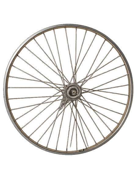 Bakhjul 26 tum (584) 0-v med fotbroms rostfritt silver 36-h