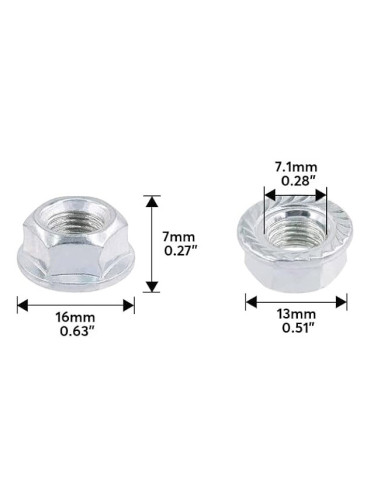 Mutter m8 med fläns