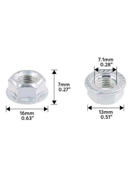 Mutter m8 med fläns