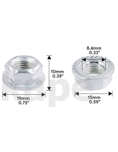 Mutter m10 med fläns