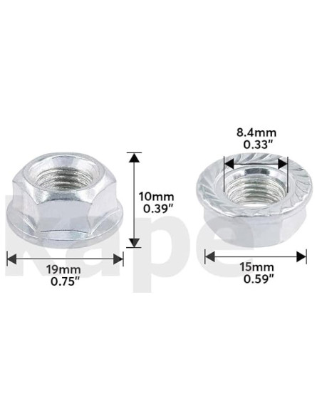 Mutter m10 med fläns
