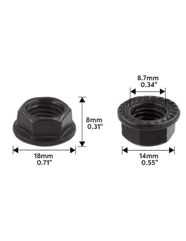 Mutter m9.5 med fläns