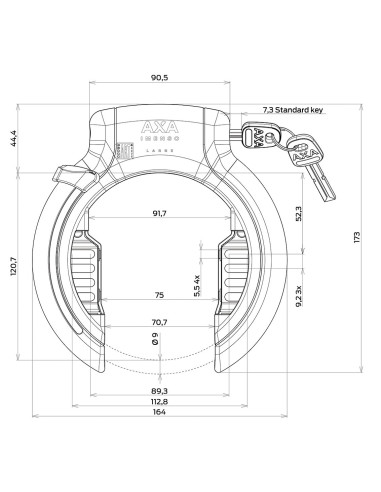 Ringlås imenso large plug-in svart axa