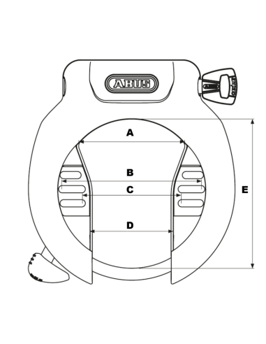Ringlås shield 4650 och låscylider för shimano pakethållare batterier abus