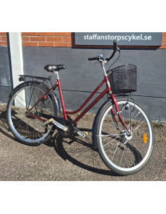 Begagnad Skeppshult Nova 7-v 28 tum röd dam cykel