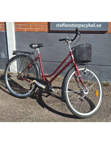 Begagnad Skeppshult Nova 7-v 28 tum röd dam cykel