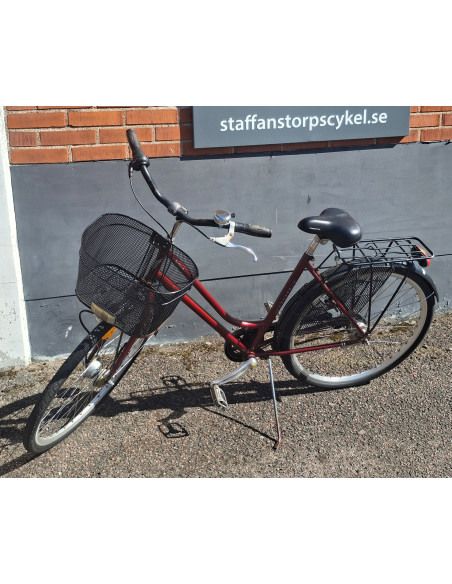 Begagnad Skeppshult Nova 7-v 28 tum röd dam cykel