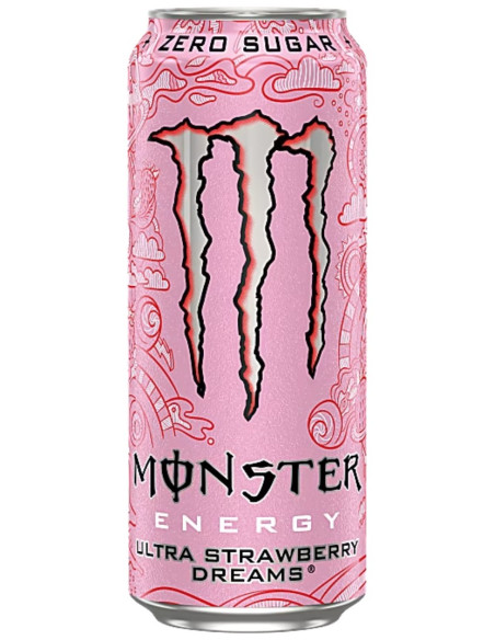 Monster ultra strawberry zero energidryck 50 cl burk