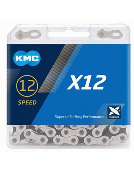 Kedja 12-del x12 silver/svart 126L kmc