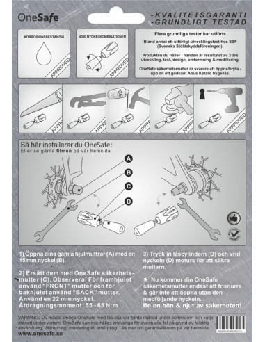 OneSafe Säkerhetsmuttersats