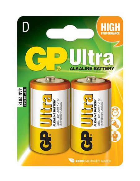 Batterier LR20 1,5 V 2-Pack