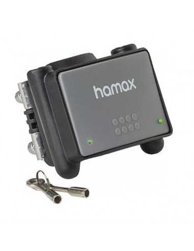 Barnsits smiley grå/röd med låsbart ramfäste hamax