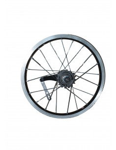 Bakhjul 20 tum (406 mm) aluminium svart/silver 0-v