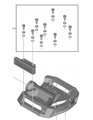 Skruv för pedal pd-gr500 mfl. 9-pack shimano