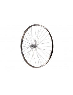 Hjul bak 28 tum (635) 0-v med fotbroms kromstål 36-h silver