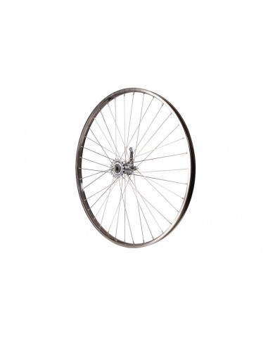 Hjul bak 28 tum (635) 0-v med fotbroms kromstål 36-h silver