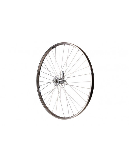 Hjul bak 28 tum (635) 0-v med fotbroms kromstål 36-h silver