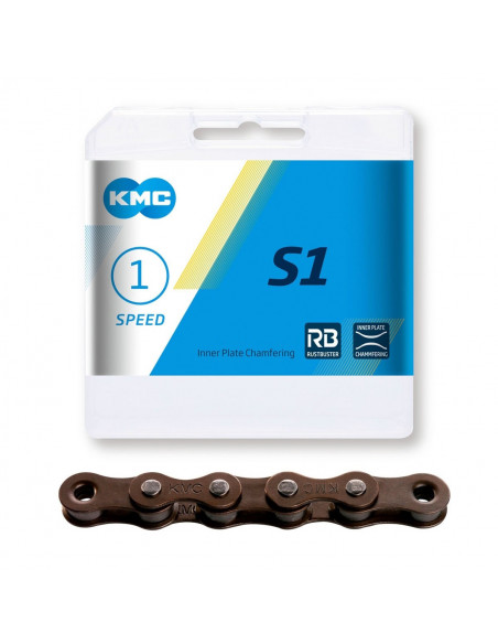 Kedja s1, 1/2 x 1/8 tum, 10 cm, för fotbromsad cykel, kmc