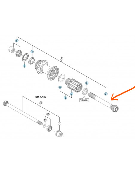 Axel fh-m640 12 mm shimano