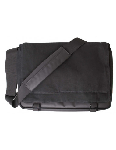 Axelremsväska metro messenger med avs fäste svart atran