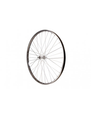 Hjul fram 28 tum (635) kromstål 36-h silver