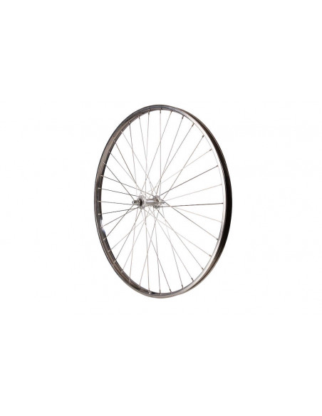 Hjul fram 28 tum (635) kromstål 36-h silver