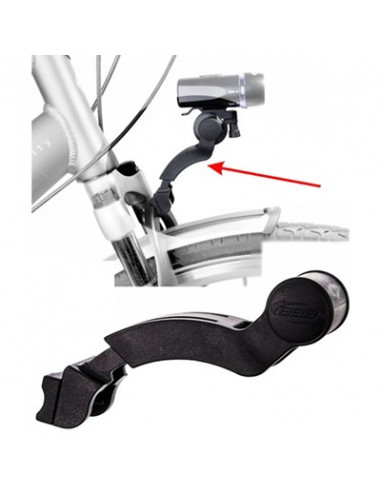 Fäste för lampa vid framgaffeln