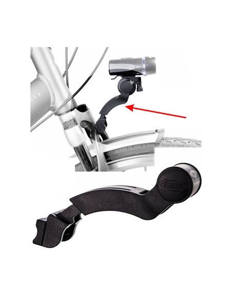 Fäste för lampa vid framgaffeln