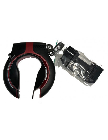 Låssats ram och batterilås bosch batavus svart/röd axa