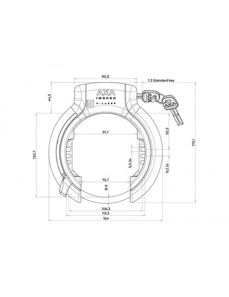 Ringlås imenso x-large plug-in svart axa
