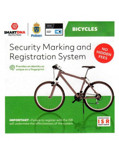 Dna / isr-märkning stöldskydd för bla. cykel & barnvagnar mm.