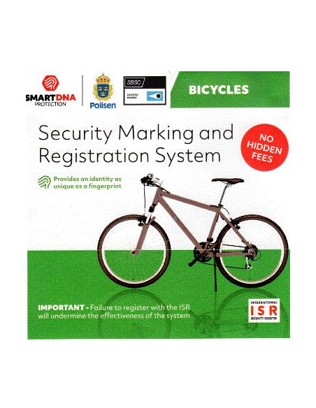 Dna / isr-märkning stöldskydd för bla. cykel & barnvagnar mm.