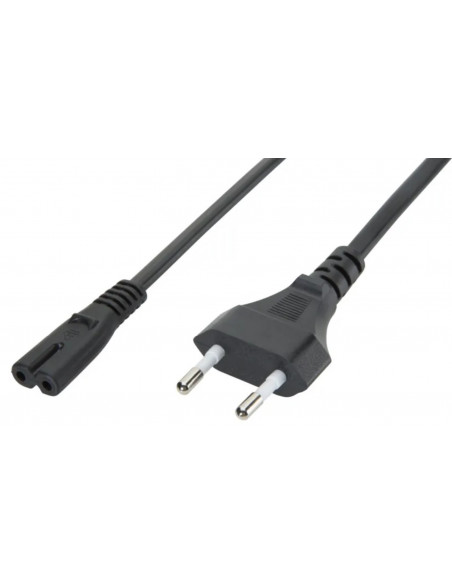 Apparatkabel C7 svart för bla. batteriladdare mm.
