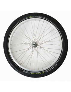 Transporthjul 20 tum (406) 36-h aluminium silver inkl. däck och slang